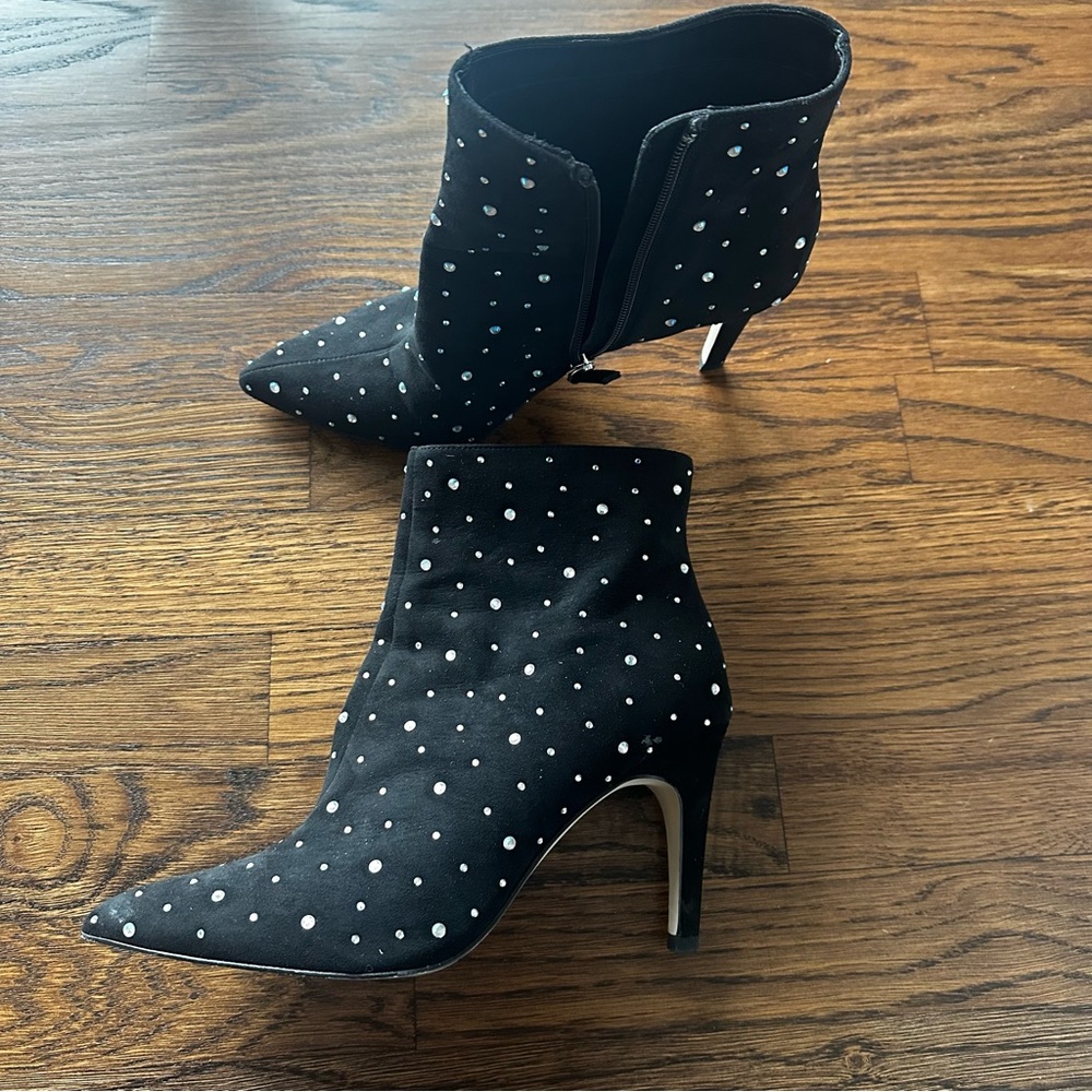 Leith Macee black rhinestone ankle booties US 8 | evening | black tie